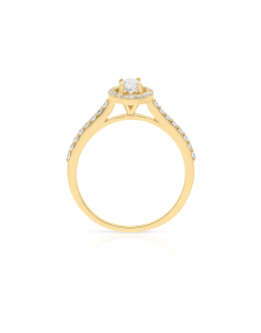 inel de logodna aur 14 kt halo pave cu diamante RG100987-214-Y
