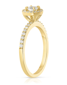 inel de logodna aur 14 kt halo pave cu diamante RG103890-20-214-Y