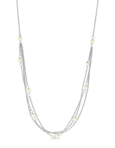 colier argint 925 cu lant triplu si perle LS005-CL1-RH-W